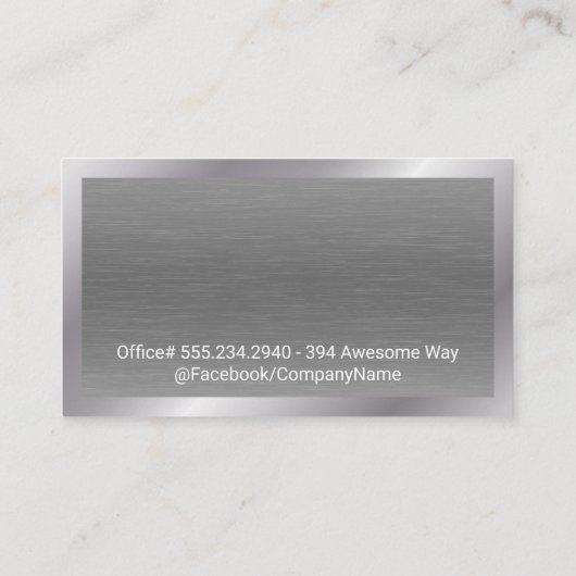 Tand Logo | Metallieke Achtergrond Visitekaartje (Achterkant)