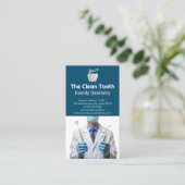 Tand Logo | Tandarts houdt tandheelkundige hulpmid Visitekaartje (Staand voorkant)