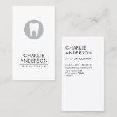 Tand logo verticaal modern minimalistisch visitekaartje (Voorkant / Achterkant)