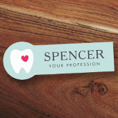 Tand met hart aqua blue tandarts tandheelkundige k naamplaatje