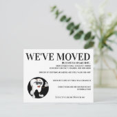 Tand met zonnebril duimen omhoog we zijn verhuisd aankondigingskaart (Staand voorkant)