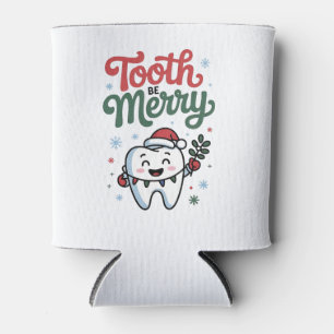 Tand moet vrolijk Tandarts Kerstmis Xmas Blikjeskoeler