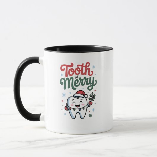 Tand moet vrolijk Tandarts Kerstmis Xmas Mok (Links)