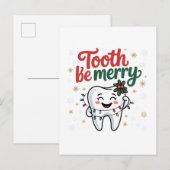 Tand moet vrolijk zijn Funny Tandarts Kerstmis Uitnodiging Briefkaart (Voorkant / Achterkant)