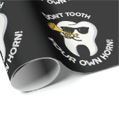 Tand niet je eigen hoorn Dental Puns Dark BG Cadeaupapier (Rol Hoek)