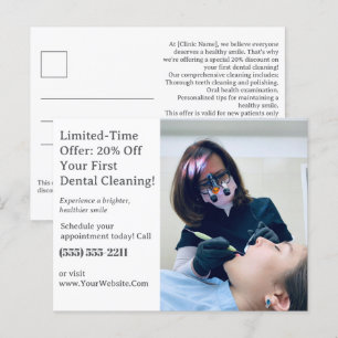 Tand- of zorgkliniek promotioneel briefkaart