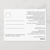 Tand- of zorgkliniek promotioneel briefkaart (Achterkant)