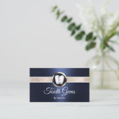 Tand Pareltjes Modern Navy Blue Dental Beauty Salo Visitekaartje (Staand voorkant)