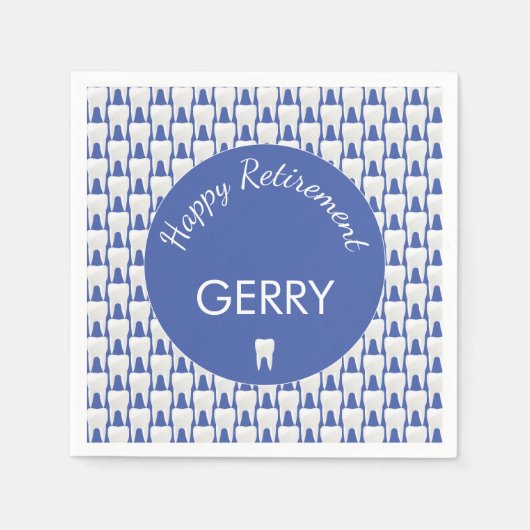 Tand Patroon Pensionering Tandarts Pensioen Partij Servet (Voorkant)