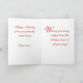 Tand Rode Retro Golven 1 van de Kerstkaart Feestdagen Kaart (Binnen)