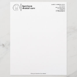 Tand schets logo zwart/wit tandarts briefhoofd