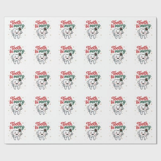 Tand Tandarts Kerstmis Grappig Cadeaupapier (Vlak)