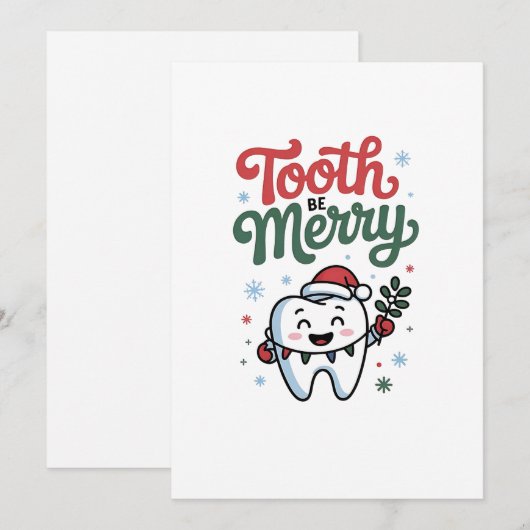 Tand Tandarts Kerstmis Kerst  Feestdagenkaart (Voorkant / Achterkant)