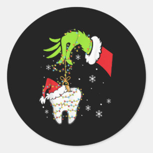 Tand Tandarts Tand Instant Tanden Kerstmis Xmas L Ronde Sticker