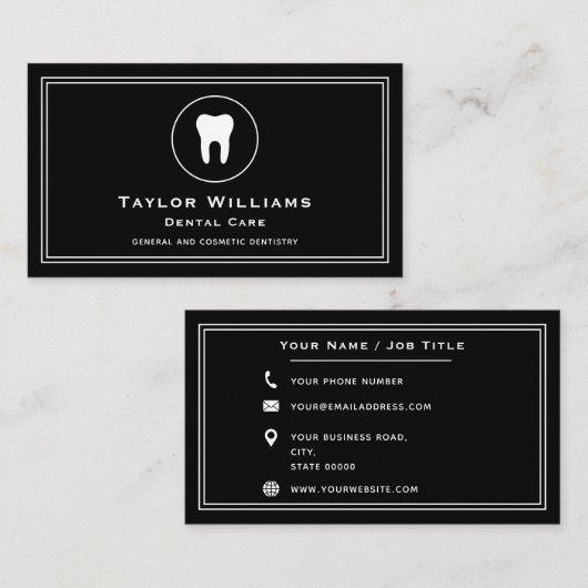 Tand tandarts tandheelkundige kliniek tandheelkund visitekaartje (Voorkant / Achterkant)