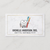 Tand vasthoudende tandenborstel | Tandheelkunde Visitekaartje (Voorkant)