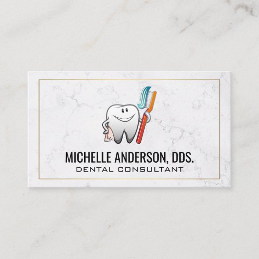 Tand vasthoudende tandenborstel | Tandheelkunde Visitekaartje (Voorkant)