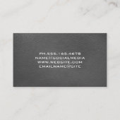 Tand vergrootglas pictogram | Leren textuur Visitekaartje (Achterkant)