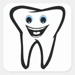 Tand Vierkante Sticker