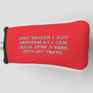 Tand voor het openen van flessen  golfheadcover