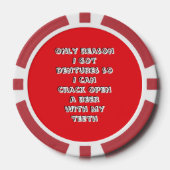 Tand voor het openen van flessen poker chips (Voorkant)