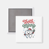 Tand Wees vrolijk Tandarts Kerstmis Magneet (Voorkant / Achterkant)