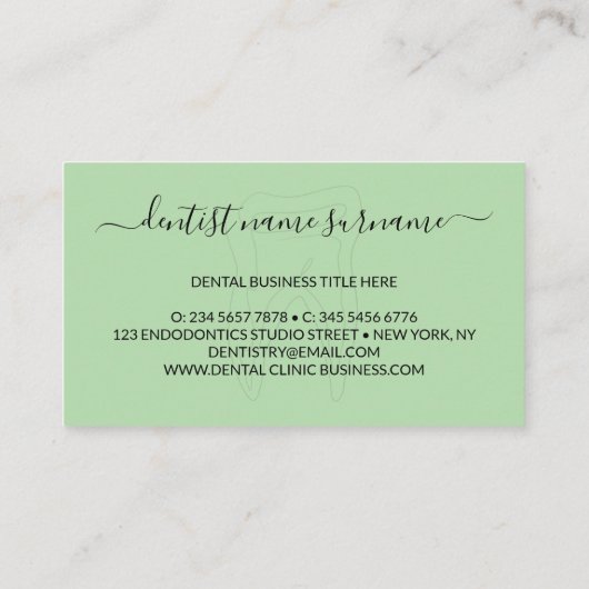 Tand whitening tandheelkundige kliniek modern Groe Visitekaartje (Achterkant)
