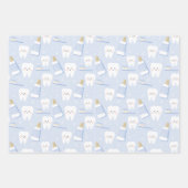 Tand wikkelpapier Flat Sheet Set van 3 Inpakpapier Vel (Voorkant)