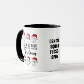 Tand WORDEN VERTELD Tandheelkundige Kerstmis Floss Mok (Voorkant links)