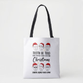 Tand WORDEN VERTELD Tandheelkundige Kerstmis Floss Tote Bag (Voorkant)