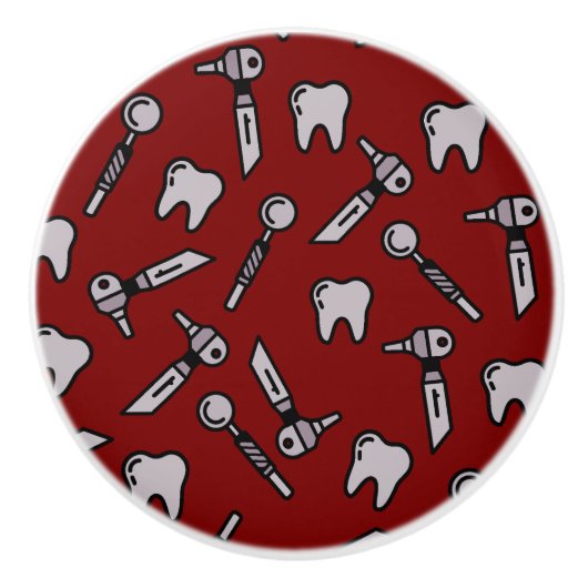 Tand wordt verteld | Bourgogne tandheelkundige ker Keramische Knop (Voorkant)