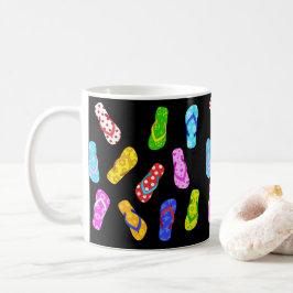 Tandalen fluitenzen Patroon Black Cute Beach Thema Koffiemok