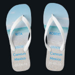 Tandalen voor het sturen van het huwelijk teenslippers<br><div class="desc">Beach Sandalen / Teenslippers met persoonlijke huwelijksdatum en -bestemming van bestemming</div>