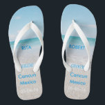 Tandalen voor het sturen van het huwelijk teenslippers<br><div class="desc">Beach Sandalen / Teenslippers met persoonlijke huwelijksdatum en -bestemming van bestemming</div>