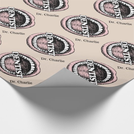 Tandarts aangepaste naam wrapping papier (Hoek)