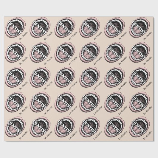 Tandarts aangepaste naam wrapping papier (Vlak)