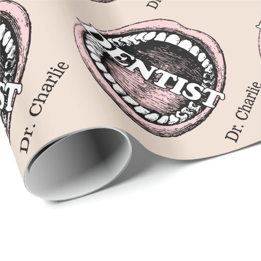 Tandarts aangepaste naam wrapping papier (Rol Hoek)