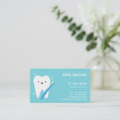 Tandarts afspraak glimlachende tand tandheelkundig afsprakenkaartje (Staand voorkant)