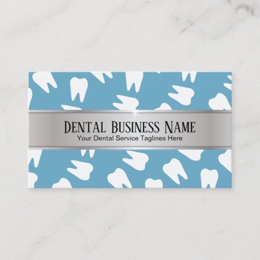 Tandarts Afspraak Herinnering Modern Blauw Tand Afsprakenkaartje (Voorkant)