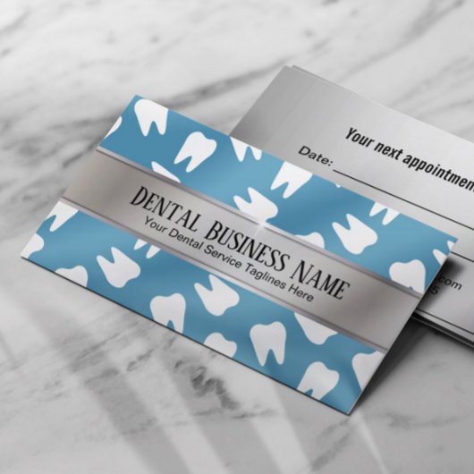 Tandarts Afspraak Herinnering Modern Blauw Tand Afsprakenkaartje