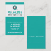 TANDARTS AFSPRAAK moderne tandheelkundige logo jad Afsprakenkaartje (Voorkant / Achterkant)