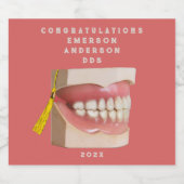 Tandarts Afstuderen Tandheelkundige School Sparkling Wijnetiket (Enkel label)