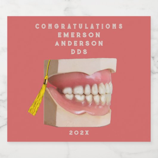 Tandarts Afstuderen Tandheelkundige School Sparkling Wijnetiket (Enkel label)