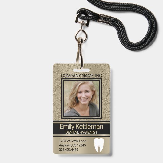 Tandarts Badge - Goud (Voorzijde met lanyard)