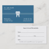 Tandarts Blauw Glanzende Tand Dental Afspraak Afsprakenkaartje (Voorkant / Achterkant)