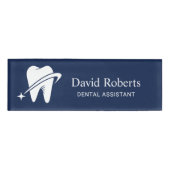 Tandarts Bright Tooth Logo Navy Blue Dental Naambadge (Voorkant)