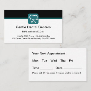 Tandarts budget afspraak Visitekaartjes