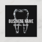 Tandarts Clean Tooth Black Tandheelkundige kliniek Vierkante Visitekaartje (Voorkant)