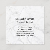 Tandarts Clean Tooth Black Tandheelkundige kliniek Vierkante Visitekaartje (Achterkant)