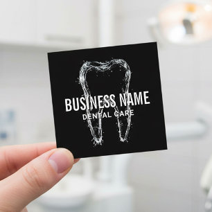 Tandarts Clean Tooth Black Tandheelkundige kliniek Vierkante Visitekaartje